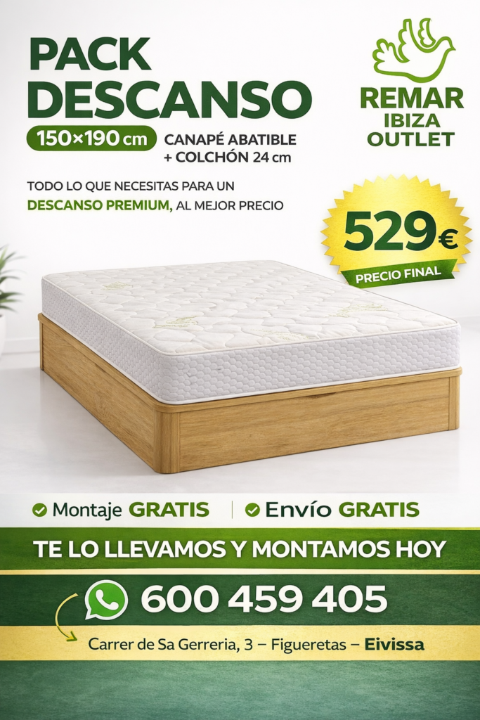 Canapé con colchón viscolastico 24 cm de grosor