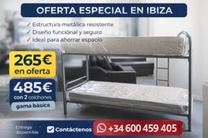 Litera Metálica Resistente para Adultos y Niños | Ahorra Espacio | Oferta en Ibiza