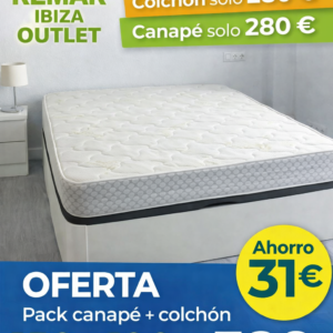Pack Canapé Abatible + Colchón 150×190 Premium | Oferta Ibiza