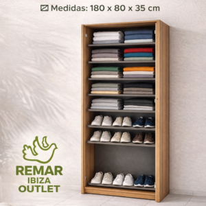 Armario Pequeño para Ropa de Cama o ropa de Niños – 2 Puertas – 180x80x55 cm – Color Cambria