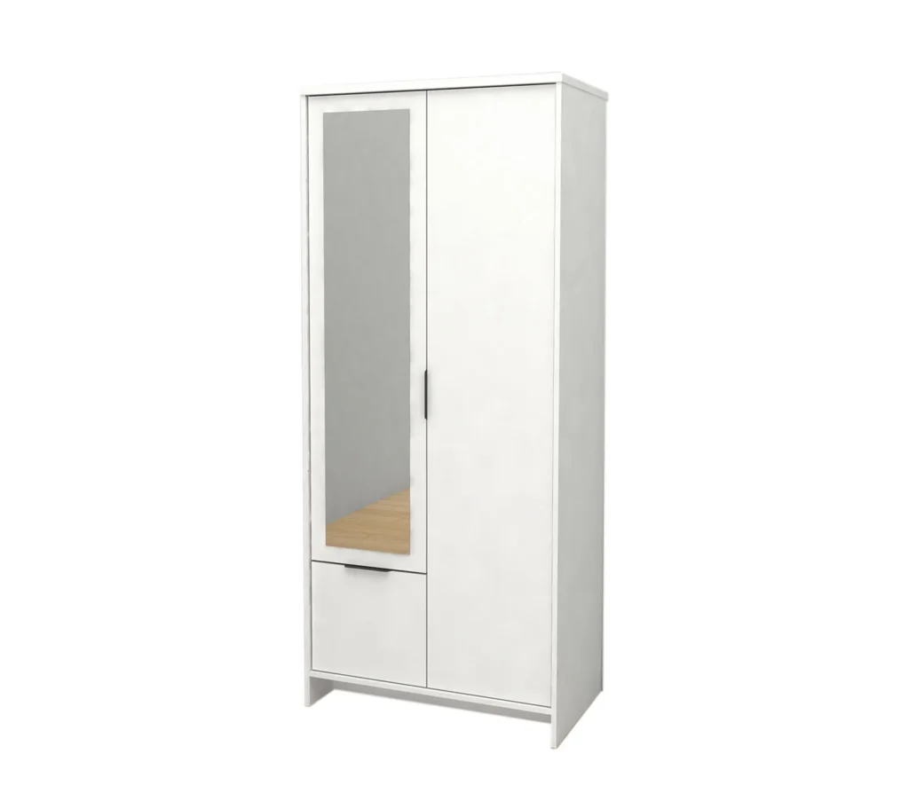 Armario 2 puertas con espejo y cajón – diseño moderno, compacto y funcional | Oferta en Ibiza 2 rmario 2 puertas con espejo y cajón – diseño moderno, compacto y funcional | Oferta en Ibiza