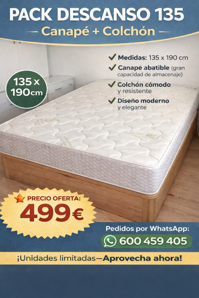 outlet remar ibiza pack descanso 135 canape colchon