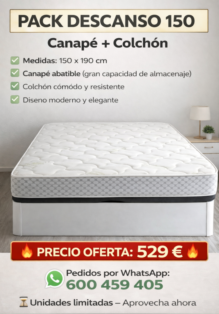 outlet remar ibiza pack descanso 150 canape colchon