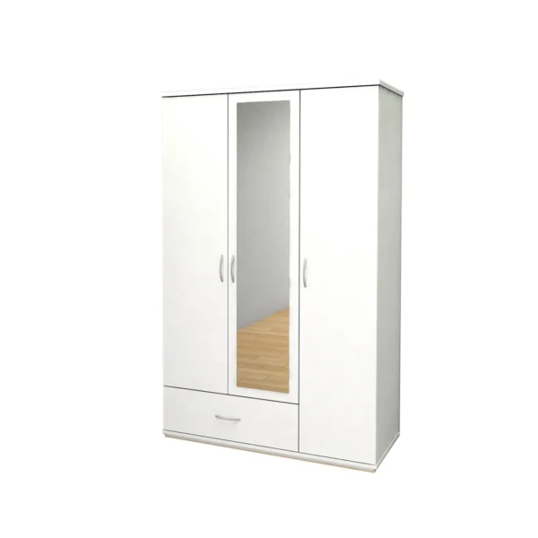 Armario 3 puertas con espejo central – diseño moderno, gran capacidad y almacenamiento inteligente para dormitorios en Ibiza