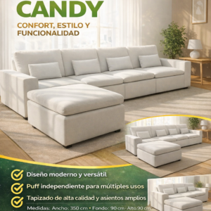 Sofá Chaise Longue Candy 350 cm en Ibiza