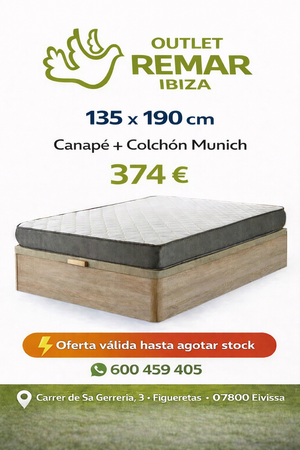 Pack Descanso Munich 135x190 en Ibiza con Montaje Gratis 3 Pack Descanso Munich 135x190 en Ibiza con Montaje Gratis