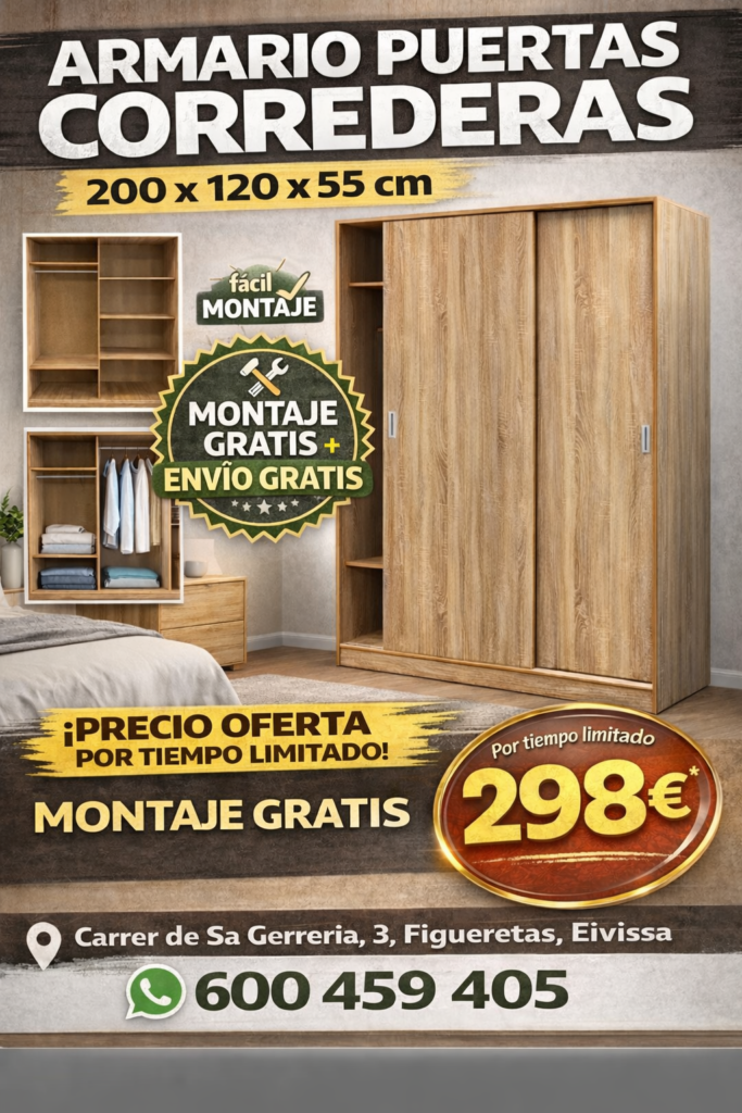 armario puertas correderas nuevo en ibiza