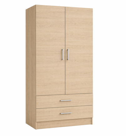 Armario 2 Puertas + 2 Cajones en Ibiza Roble Claro 200x100 cm (2)