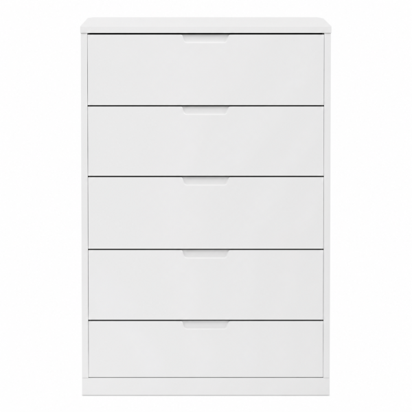 Cómoda Blanca 5 Cajones 110×60 cm Cajonera Alta de Gran Capacidad en Ibiza