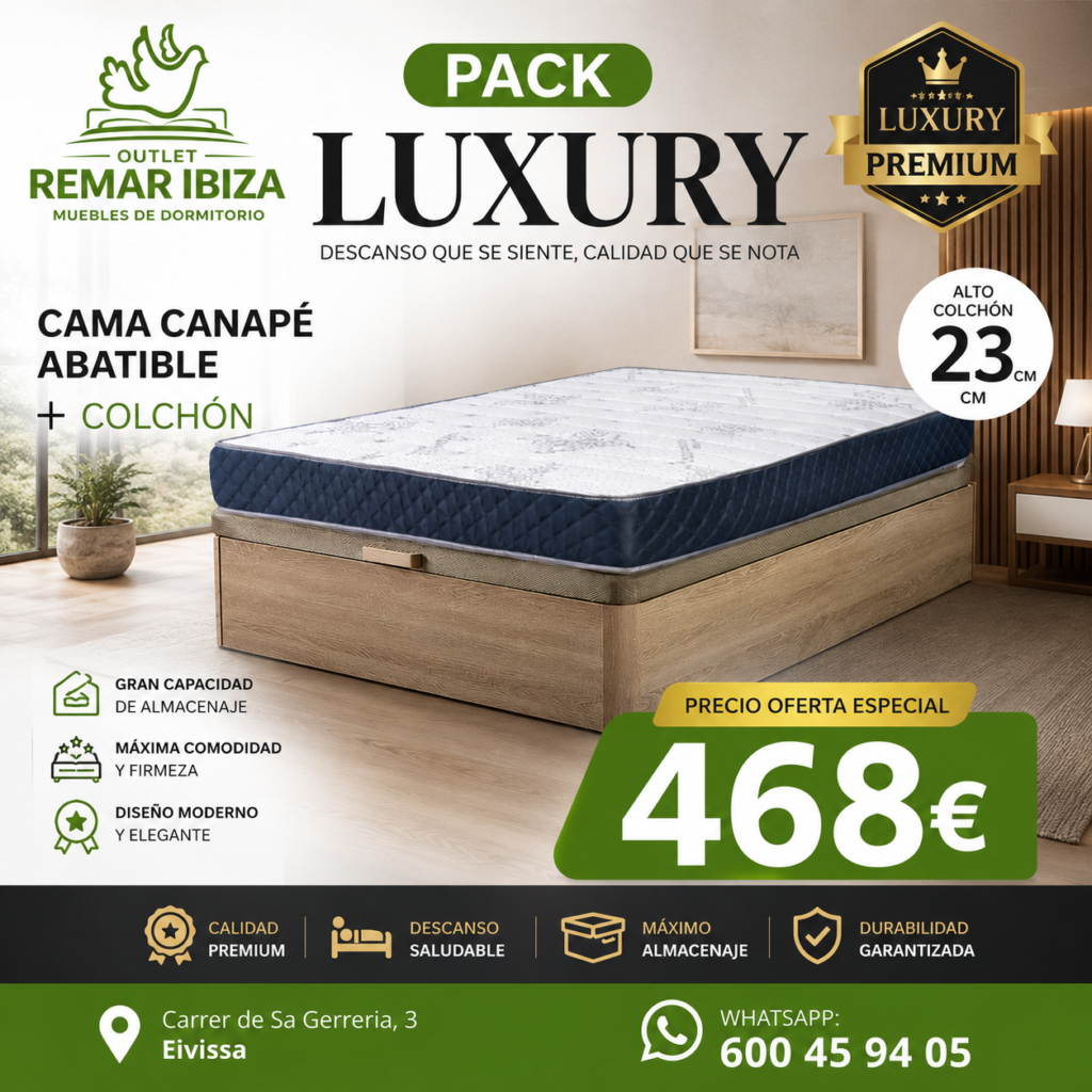 Pack Luxury Canapé + Colchón 150x190