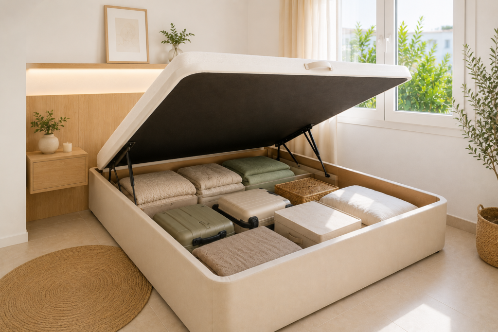 Habitación minimalista con cama almacenaje en ibiza Habitacion minimalista con cama almacenaje en ibiza 5