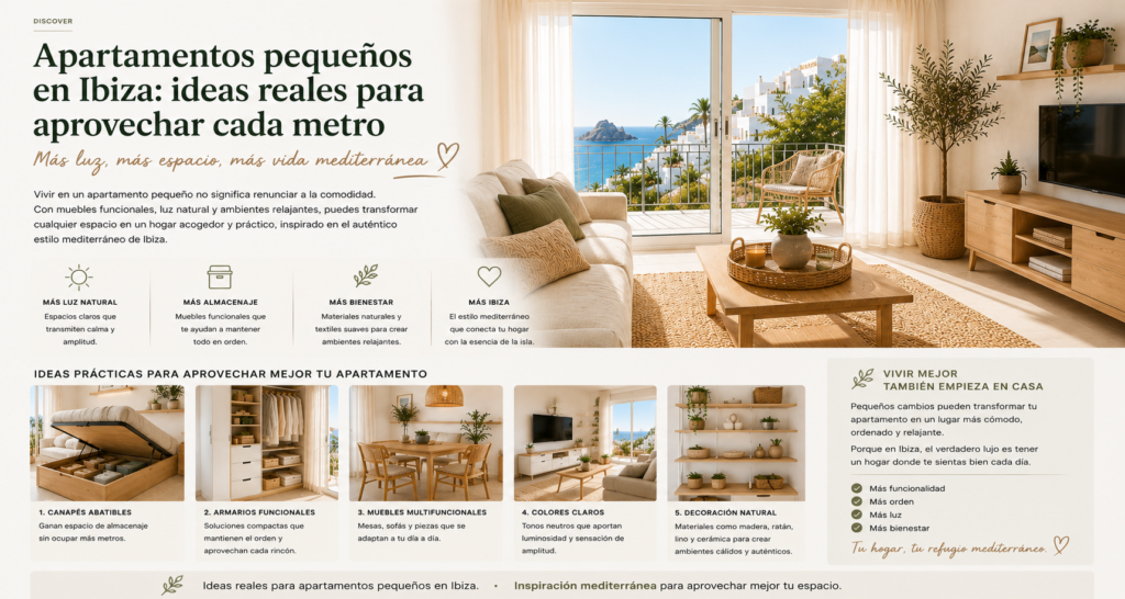 apartamentosconestilomediterraneo Apartamentos pequeños en Ibiza: ideas reales para aprovechar mejor el espacio sin perder comodidad