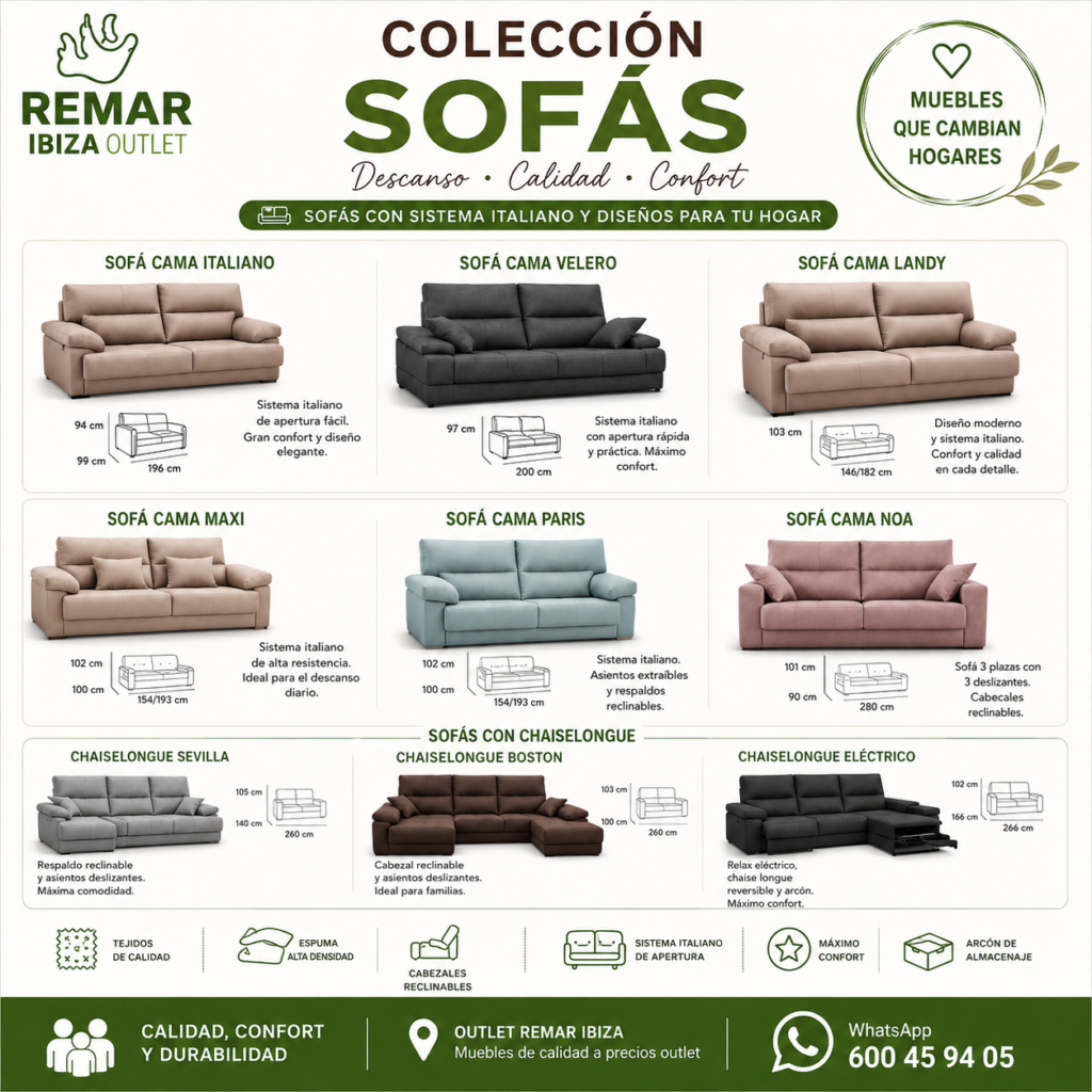 Colección Sofás Outlet en Ibiza