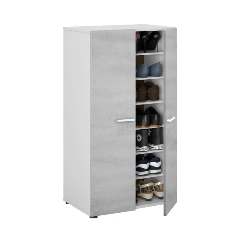 Zapatero Armario 6 Baldas Blanco Fresno 2 Armario zapatero Star 6 baldas blancocemento 103x55x36 cm (3)
