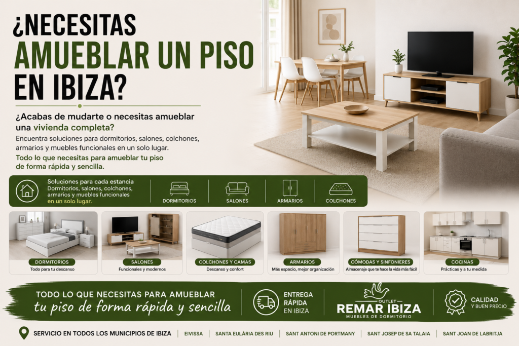 ¿Necesitas amueblar un piso en Ibiza? Soluciones prácticas para equipar tu vivienda de forma rápida y sencilla 2 Necesitas amueblar un piso en Ibiza