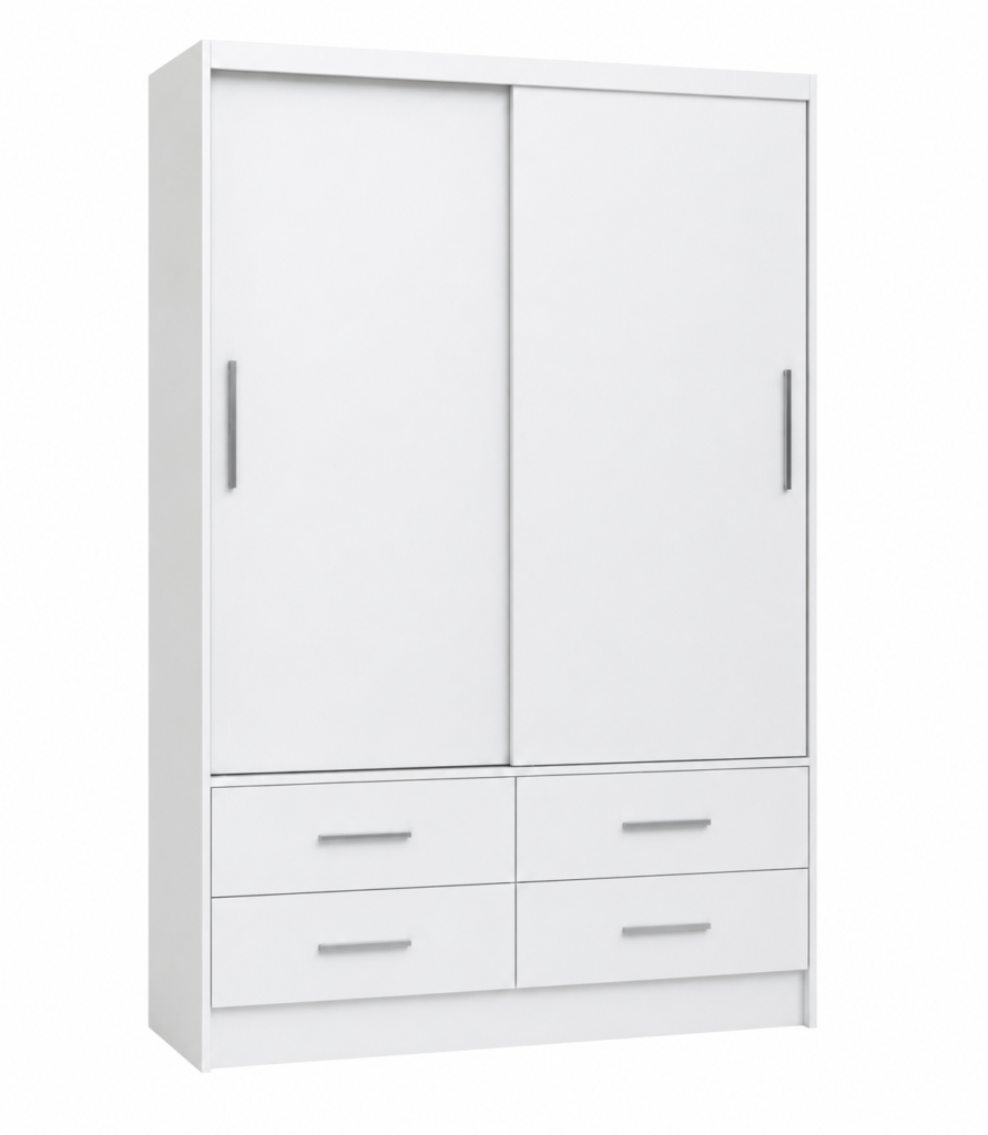 Armario Corredero 2 Puertas + 4 Cajones 150 cm